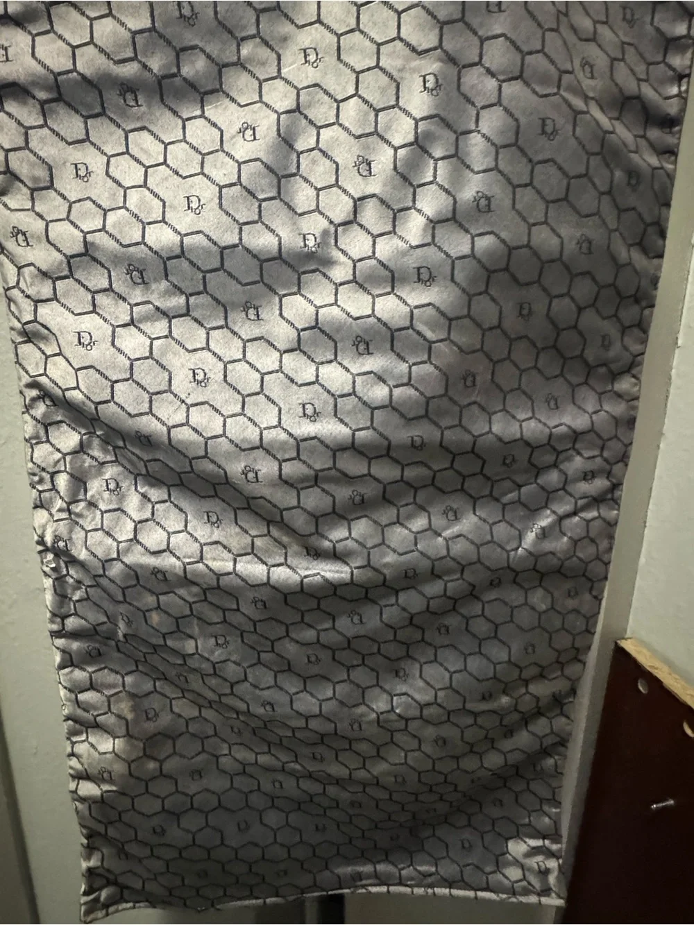 Dior Gray Hexagon Monogram Makeup/Jewelry organizer with Bow Tie Accent